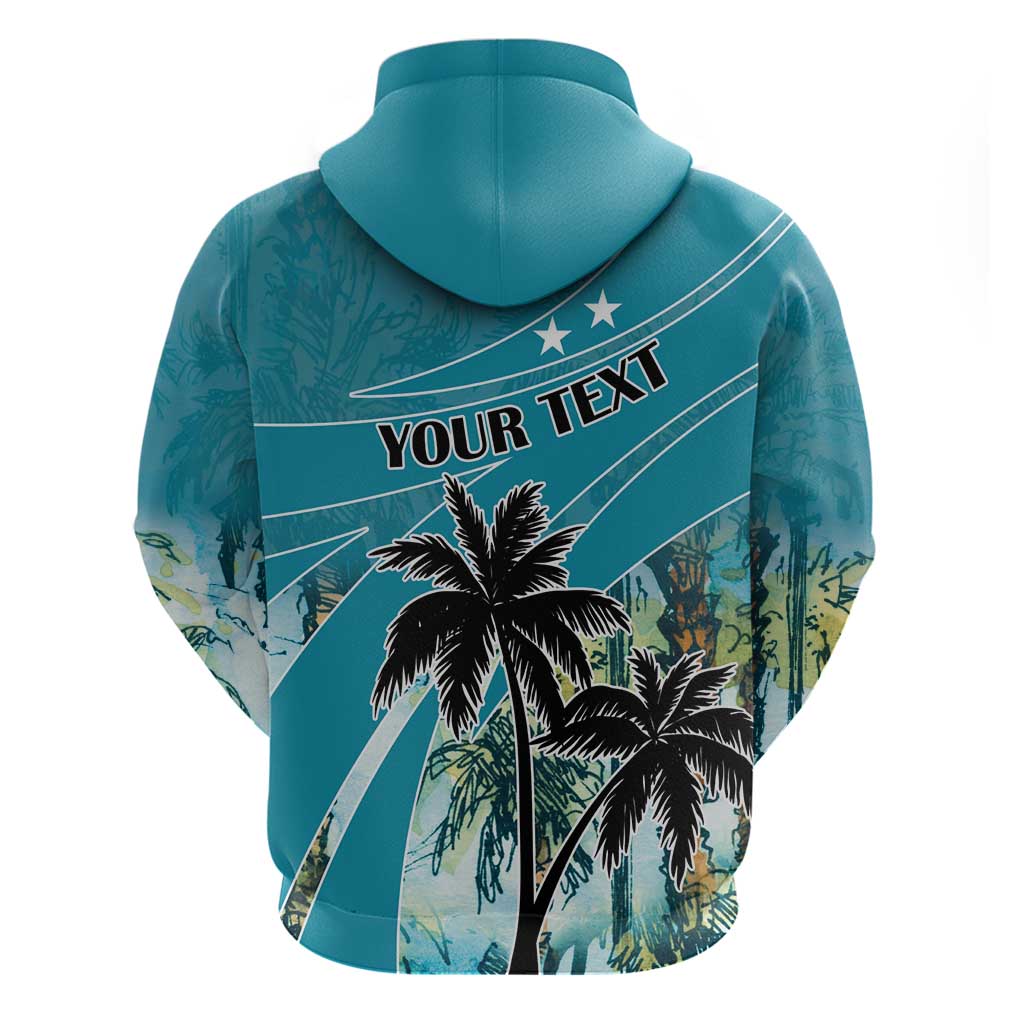 Personalized Saint Kitts and Nevis Coconut Palm Tree Zip Hoodie - Wonder Print Shop