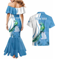 Personalized Guatemala Independence Day Couples Matching Mermaid Dress and Hawaiian Shirt Since 1821 With Quetzal Bird - Wonder Print Shop