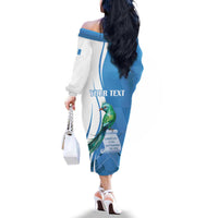 Personalized Guatemala Independence Day Family Matching Off The Shoulder Long Sleeve Dress and Hawaiian Shirt Since 1821 With Quetzal Bird - Wonder Print Shop