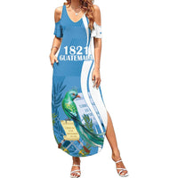 Personalized Guatemala Independence Day Family Matching Summer Maxi Dress and Hawaiian Shirt Since 1821 With Quetzal Bird - Wonder Print Shop