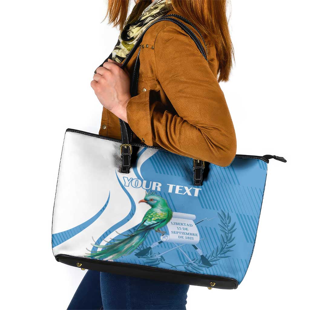 Personalized Guatemala Independence Day Leather Tote Bag Since 1821 With Quetzal Bird - Wonder Print Shop