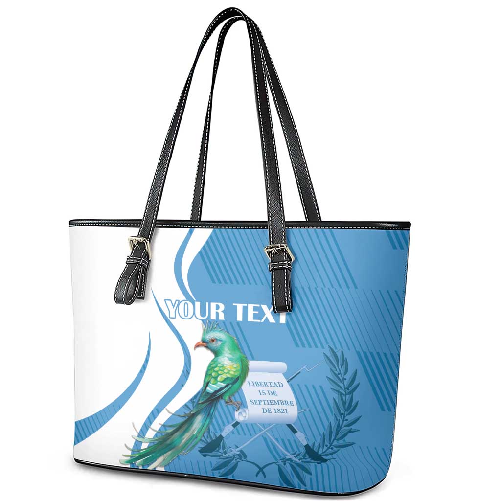 Personalized Guatemala Independence Day Leather Tote Bag Since 1821 With Quetzal Bird - Wonder Print Shop