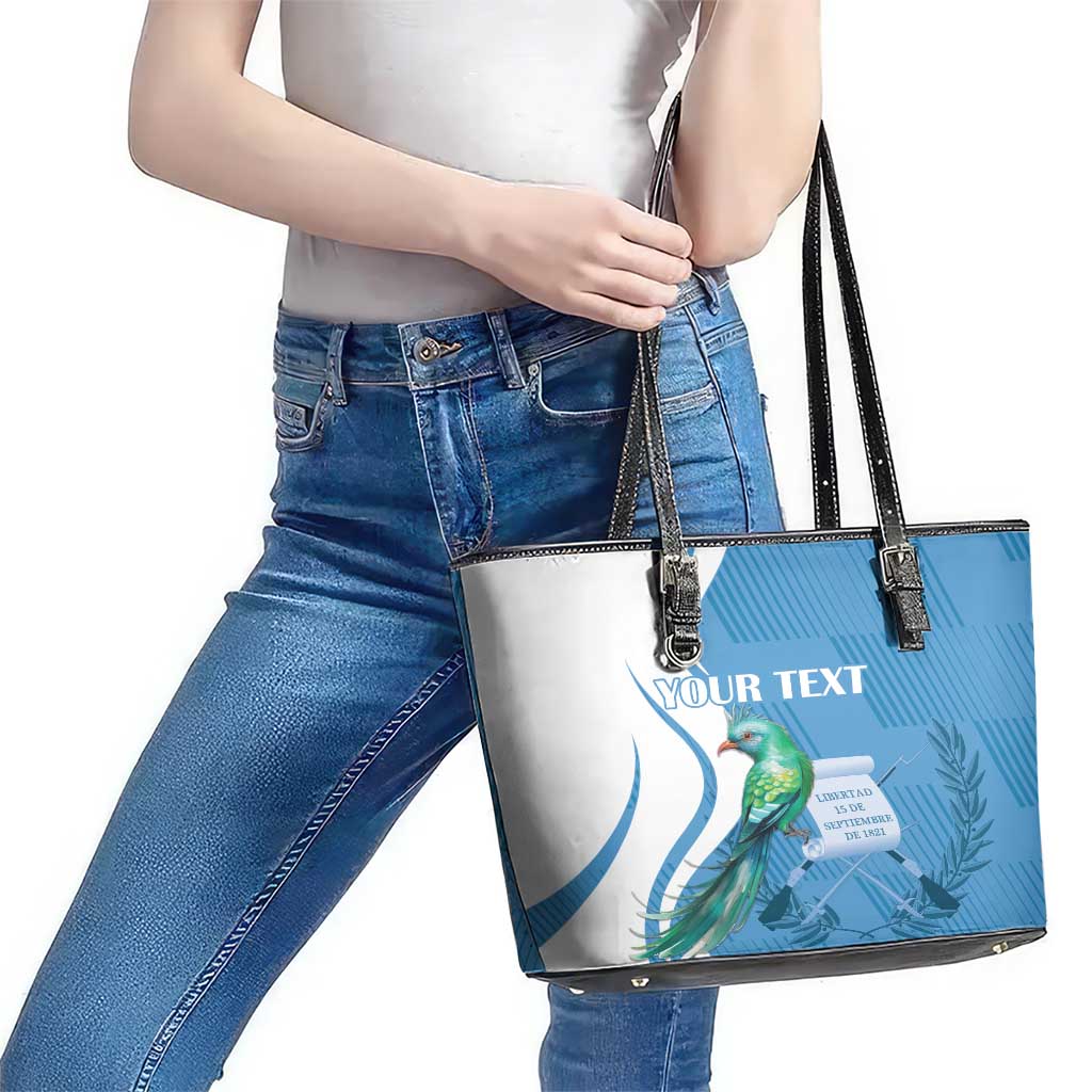Personalized Guatemala Independence Day Leather Tote Bag Since 1821 With Quetzal Bird - Wonder Print Shop