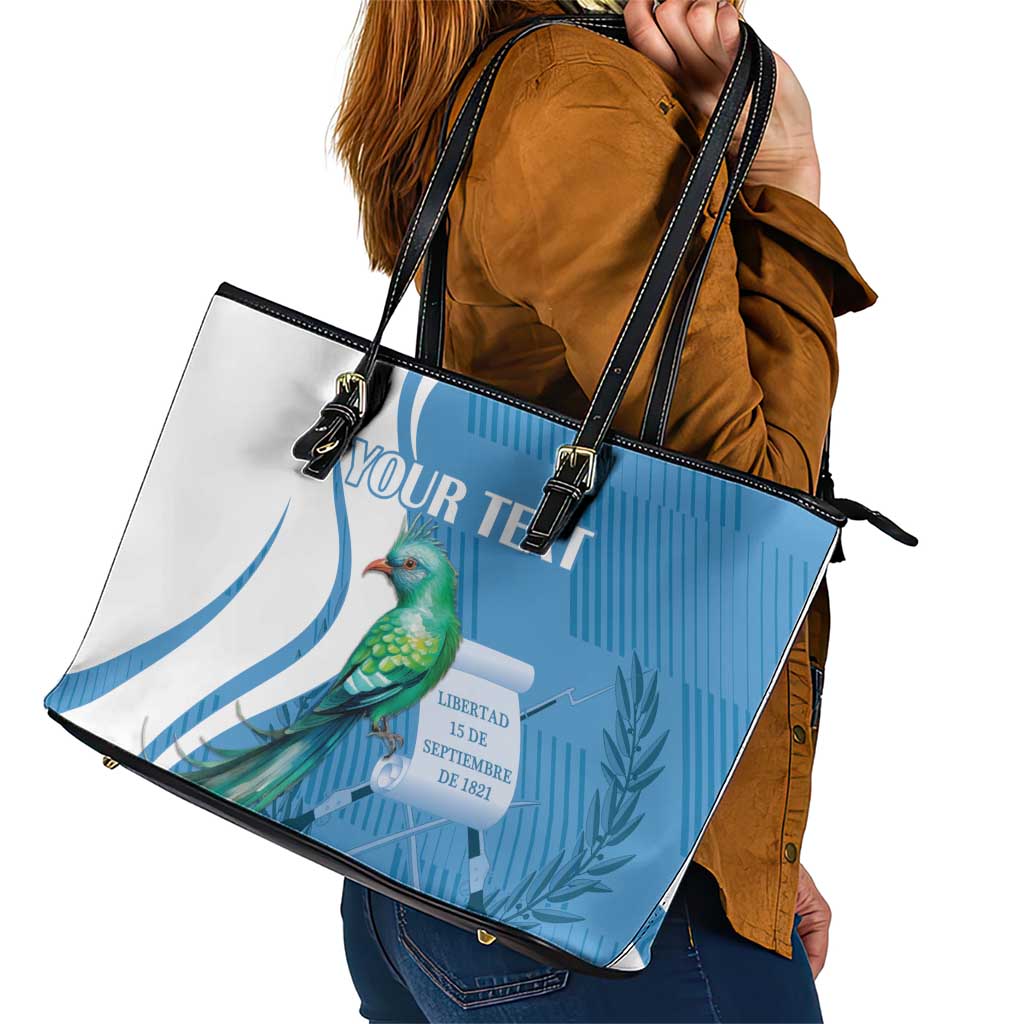 Personalized Guatemala Independence Day Leather Tote Bag Since 1821 With Quetzal Bird - Wonder Print Shop