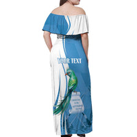 Personalized Guatemala Independence Day Off Shoulder Maxi Dress Since 1821 With Quetzal Bird - Wonder Print Shop