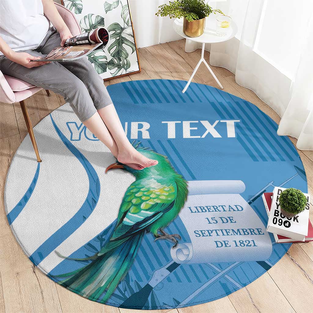 Personalized Guatemala Independence Day Round Carpet Since 1821 With Quetzal Bird