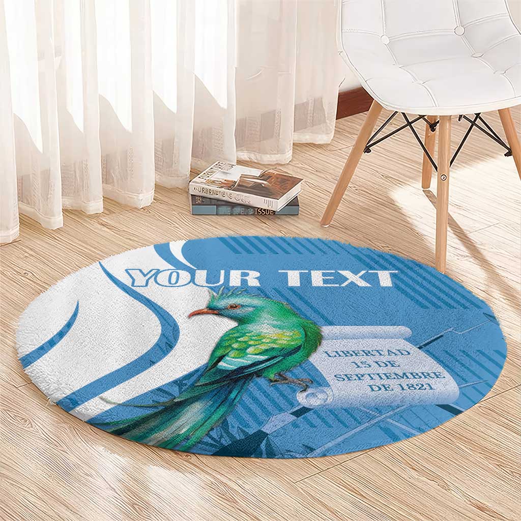 Personalized Guatemala Independence Day Round Carpet Since 1821 With Quetzal Bird