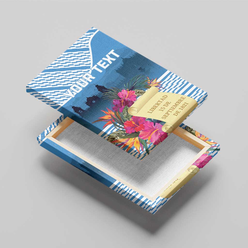 Personalized Guatemala Independence Day Canvas Wall Art With Tropical Flower - Wonder Print Shop