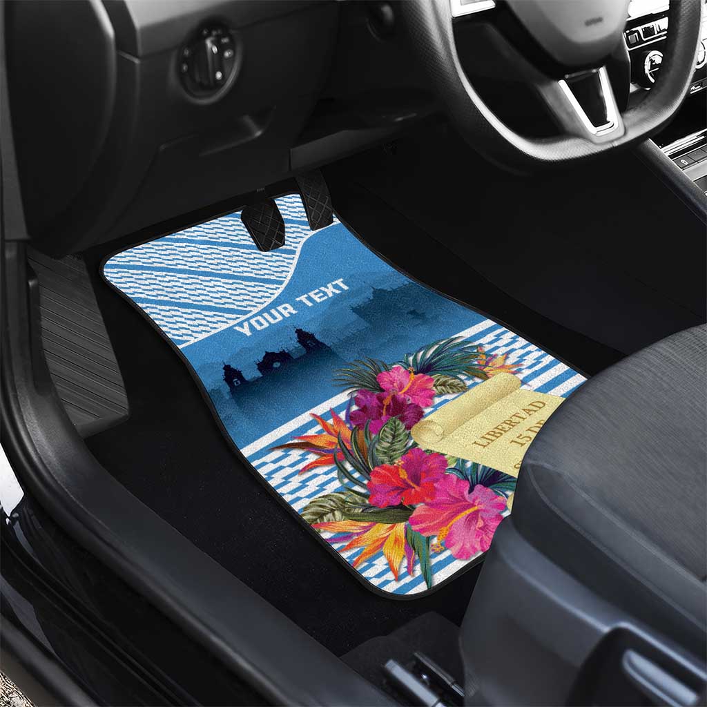 Personalized Guatemala Independence Day Car Mats With Tropical Flower - Wonder Print Shop