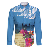Personalized Guatemala Independence Day Family Matching Puletasi and Hawaiian Shirt With Tropical Flower - Wonder Print Shop