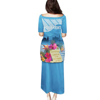 Personalized Guatemala Independence Day Family Matching Puletasi and Hawaiian Shirt With Tropical Flower - Wonder Print Shop