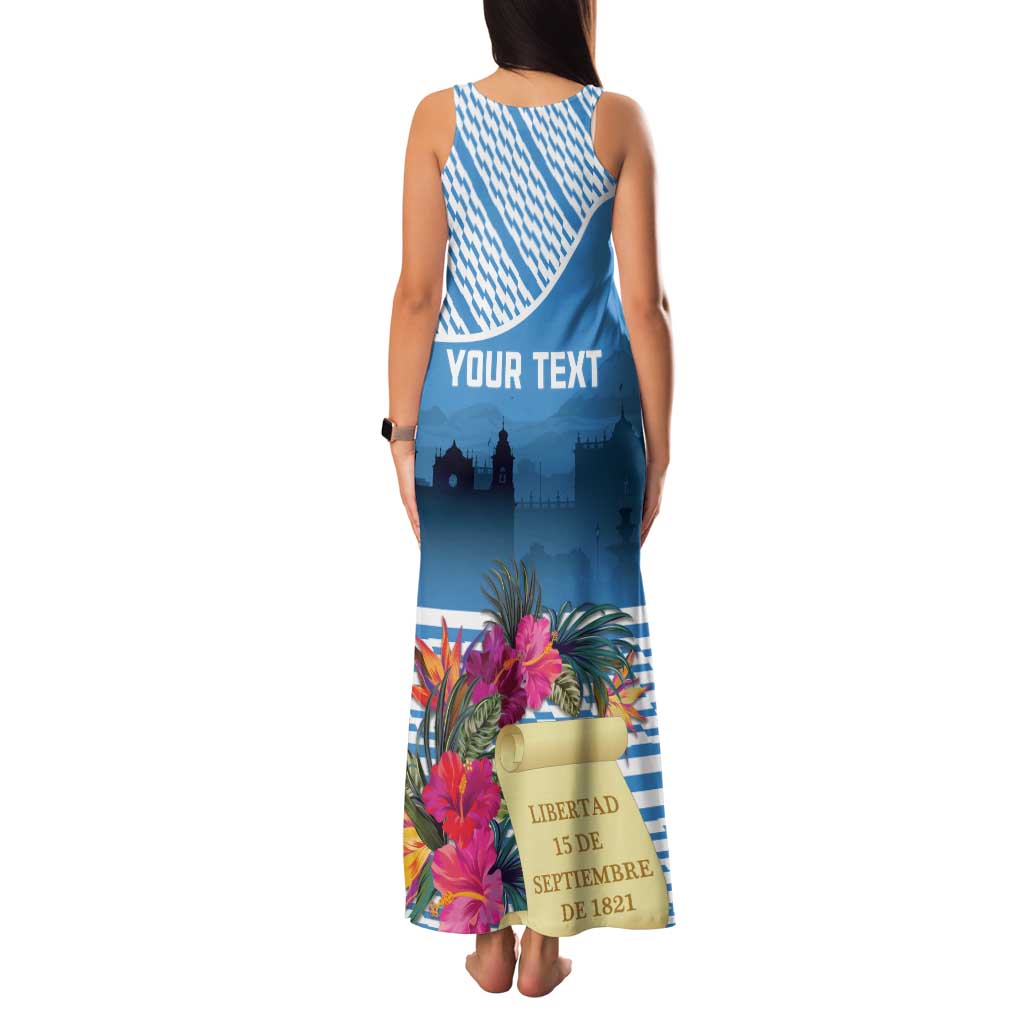Personalized Guatemala Independence Day Family Matching Tank Maxi Dress and Hawaiian Shirt With Tropical Flower - Wonder Print Shop