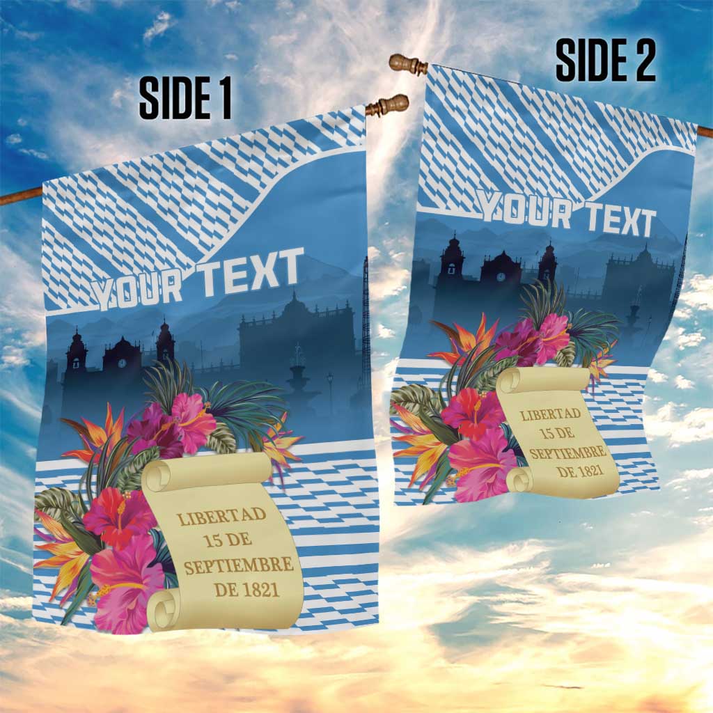 Personalized Guatemala Independence Day Garden Flag With Tropical Flower - Wonder Print Shop