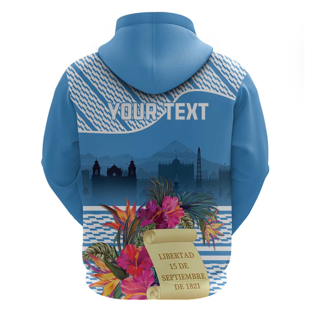Personalized Guatemala Independence Day Hoodie With Tropical Flower - Wonder Print Shop