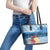Personalized Guatemala Independence Day Leather Tote Bag With Tropical Flower - Wonder Print Shop