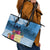 Personalized Guatemala Independence Day Leather Tote Bag With Tropical Flower - Wonder Print Shop