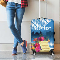 Personalized Guatemala Independence Day Luggage Cover With Tropical Flower - Wonder Print Shop