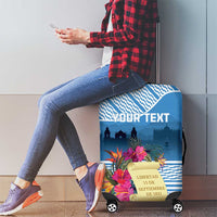 Personalized Guatemala Independence Day Luggage Cover With Tropical Flower - Wonder Print Shop