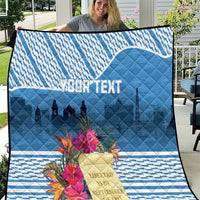 Personalized Guatemala Independence Day Quilt With Tropical Flower - Wonder Print Shop