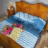 Personalized Guatemala Independence Day Quilt With Tropical Flower - Wonder Print Shop