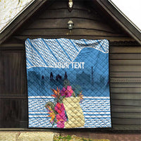 Personalized Guatemala Independence Day Quilt With Tropical Flower - Wonder Print Shop