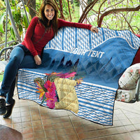 Personalized Guatemala Independence Day Quilt With Tropical Flower - Wonder Print Shop