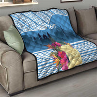 Personalized Guatemala Independence Day Quilt With Tropical Flower - Wonder Print Shop