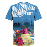 Personalized Guatemala Independence Day Rugby Jersey With Tropical Flower - Wonder Print Shop