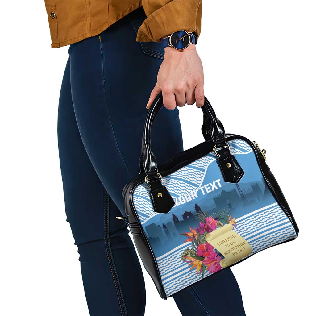 Personalized Guatemala Independence Day Shoulder Handbag With Tropical Flower