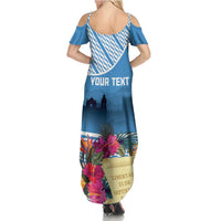 Personalized Guatemala Independence Day Summer Maxi Dress With Tropical Flower - Wonder Print Shop