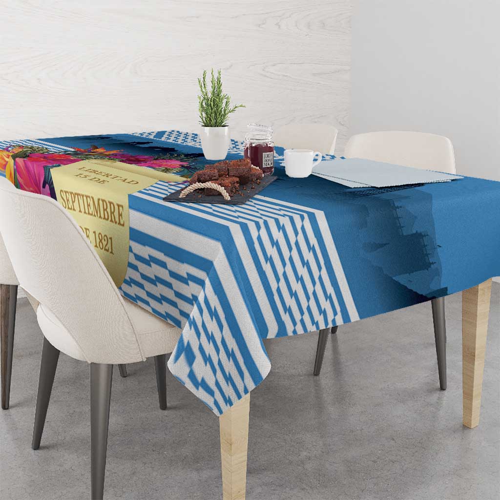 Personalized Guatemala Independence Day Tablecloth With Tropical Flower - Wonder Print Shop