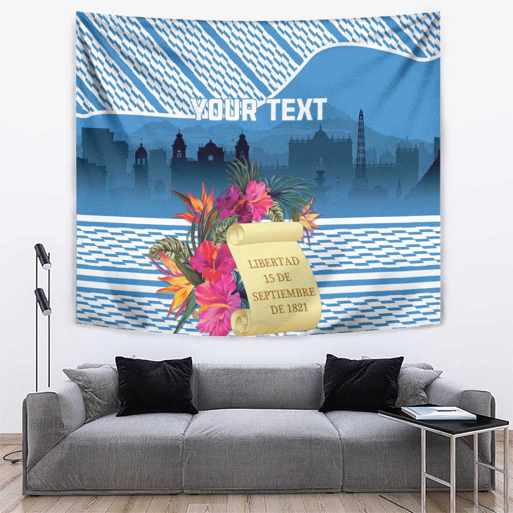 Personalized Guatemala Independence Day Tapestry With Tropical Flower - Wonder Print Shop