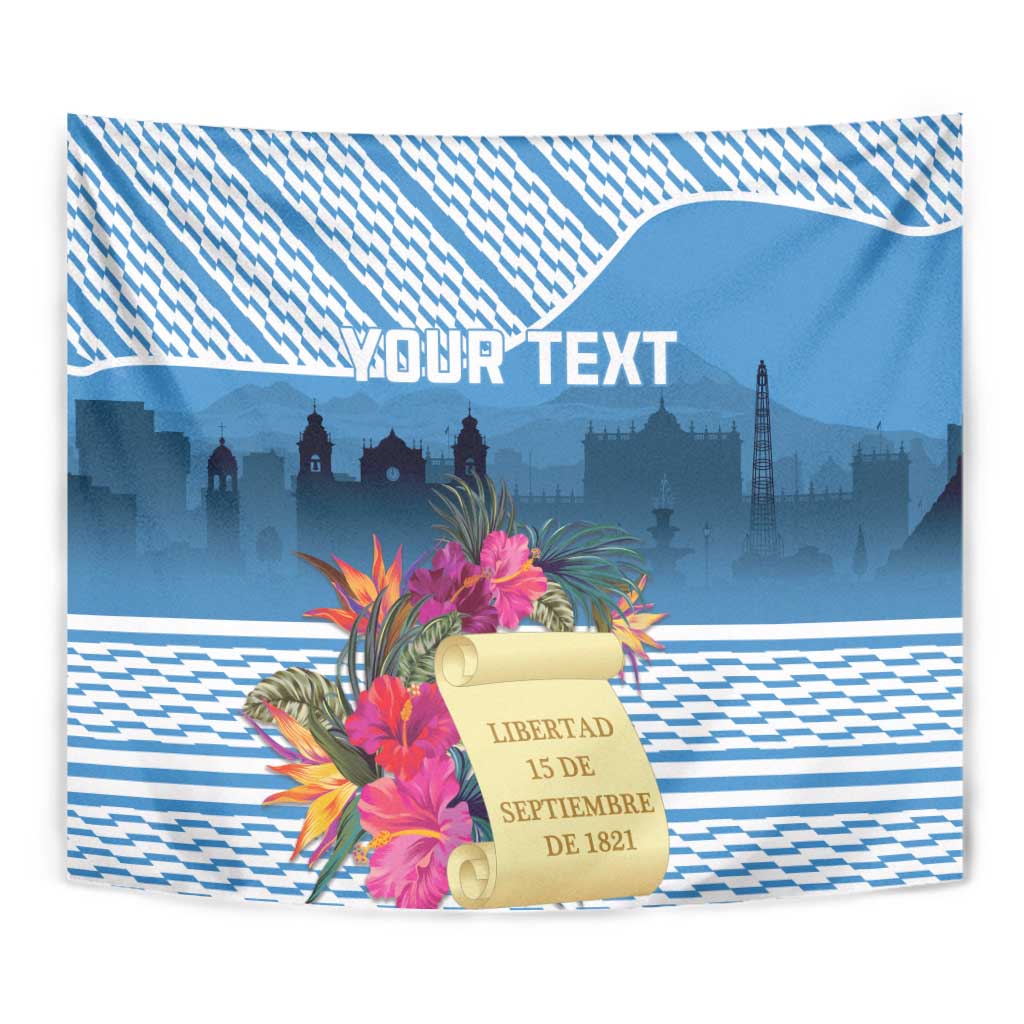 Personalized Guatemala Independence Day Tapestry With Tropical Flower - Wonder Print Shop