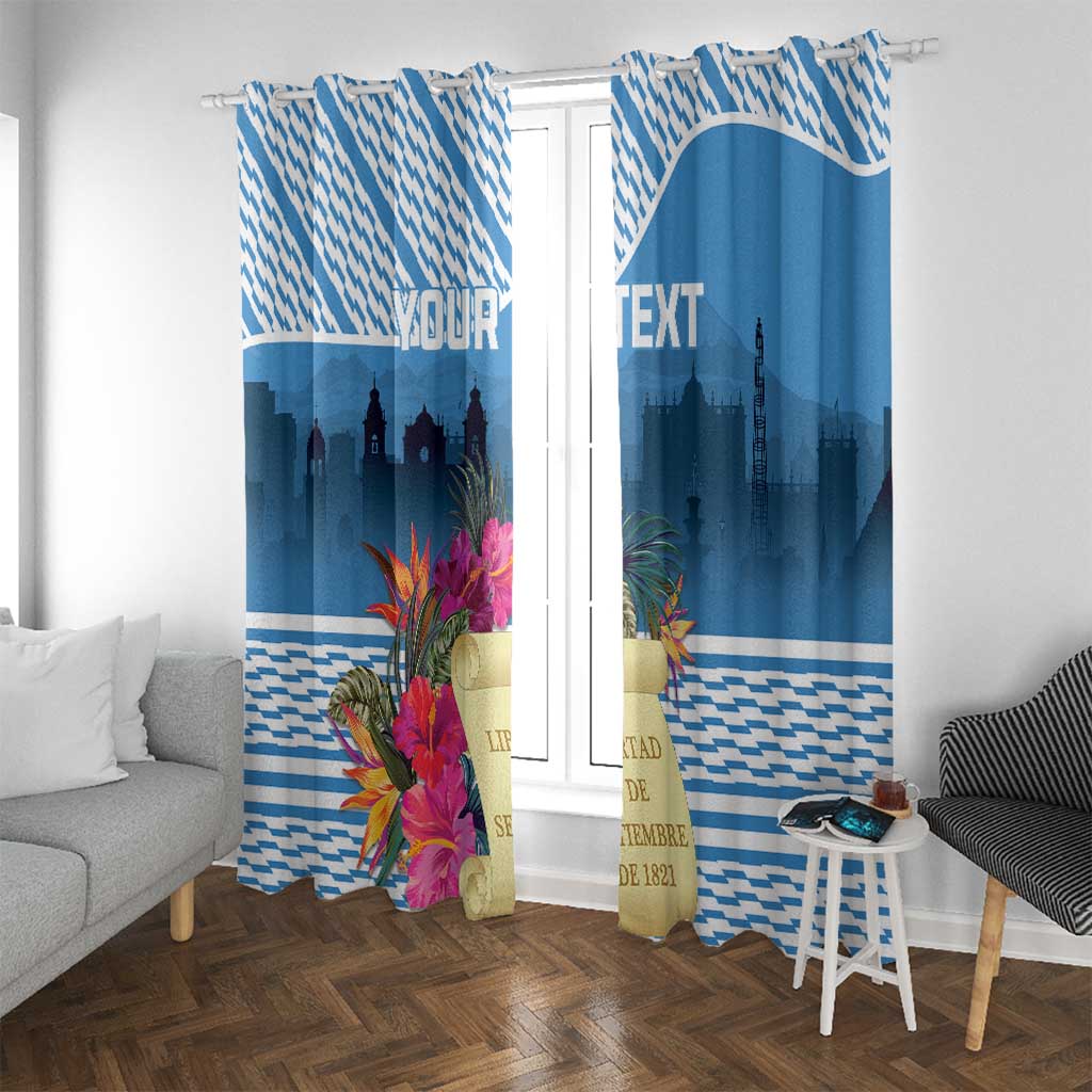 Personalized Guatemala Independence Day Window Curtain With Tropical Flower - Wonder Print Shop