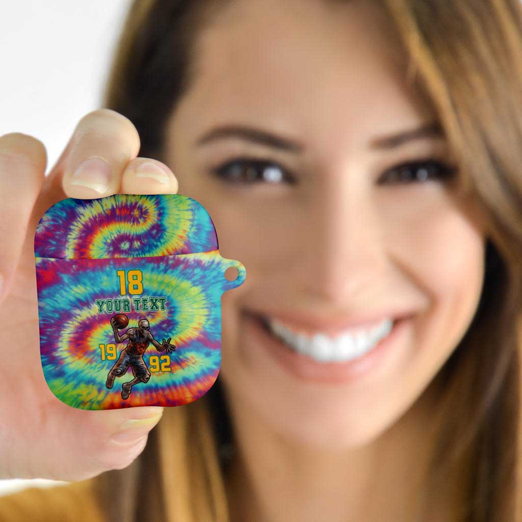 Custom Lithuania Basketball Skeleton 1992 AirPods Case Tie Dye Pattern - Wonder Print Shop