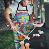 Custom Lithuania Basketball Skeleton 1992 Apron Tie Dye Pattern - Wonder Print Shop