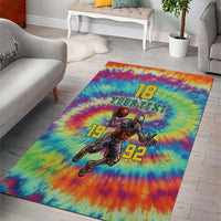 Custom Lithuania Basketball Skeleton 1992 Area Rug Tie Dye Pattern - Wonder Print Shop