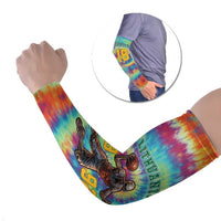 Custom Lithuania Basketball Skeleton 1992 Arm Sleeves Tie Dye Pattern - Wonder Print Shop