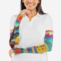 Custom Lithuania Basketball Skeleton 1992 Arm Sleeves Tie Dye Pattern - Wonder Print Shop