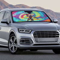 Custom Lithuania Basketball Skeleton 1992 Auto Sun Shade Tie Dye Pattern - Wonder Print Shop