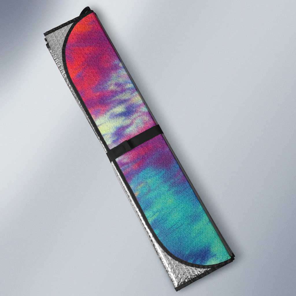 Custom Lithuania Basketball Skeleton 1992 Auto Sun Shade Tie Dye Pattern - Wonder Print Shop