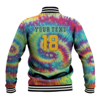 Custom Lithuania Basketball Skeleton 1992 Baseball Jacket Tie Dye Pattern - Wonder Print Shop