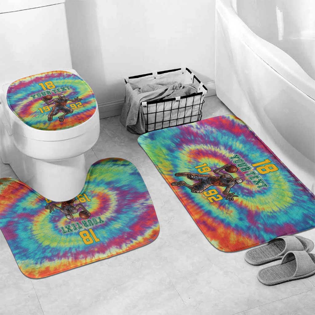 Custom Lithuania Basketball Skeleton 1992 Bathroom Set Tie Dye Pattern - Wonder Print Shop
