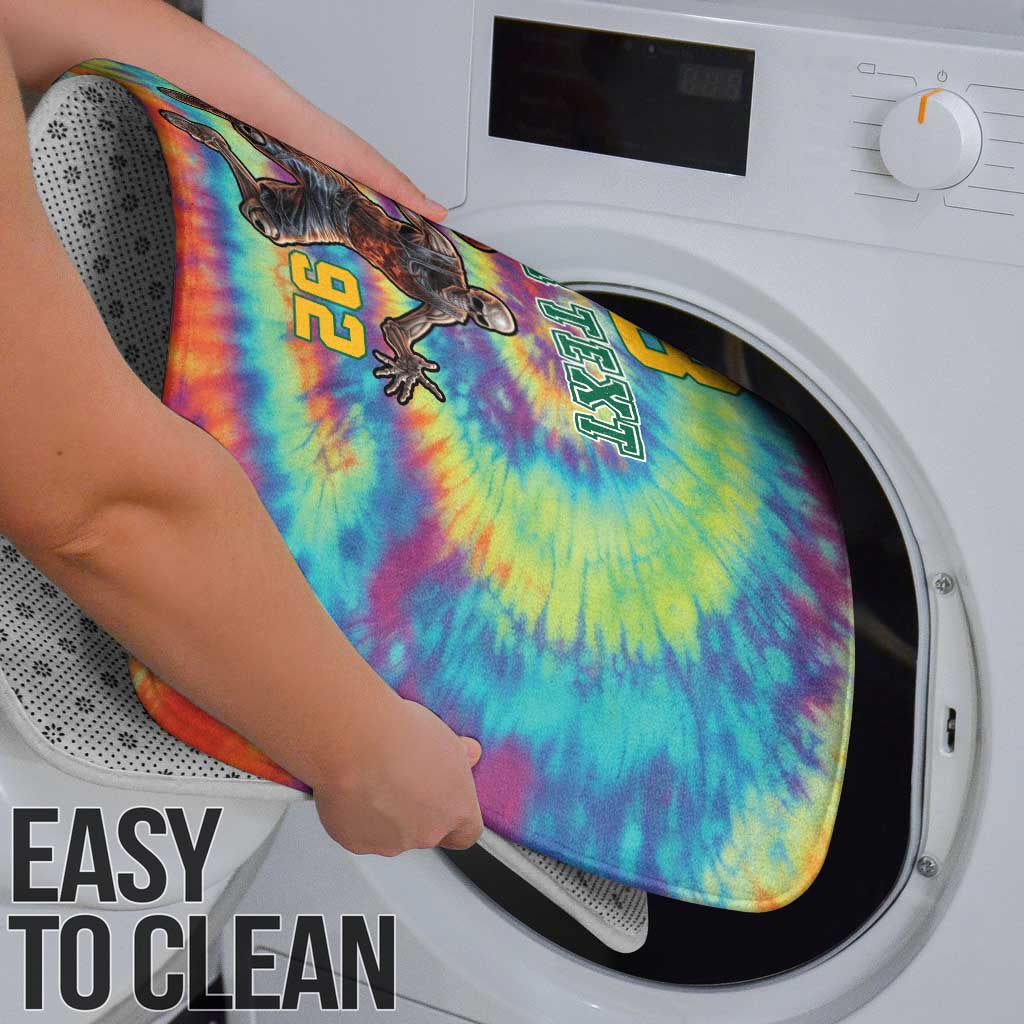 Custom Lithuania Basketball Skeleton 1992 Bathroom Set Tie Dye Pattern - Wonder Print Shop