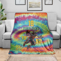 Custom Lithuania Basketball Skeleton 1992 Blanket Tie Dye Pattern - Wonder Print Shop