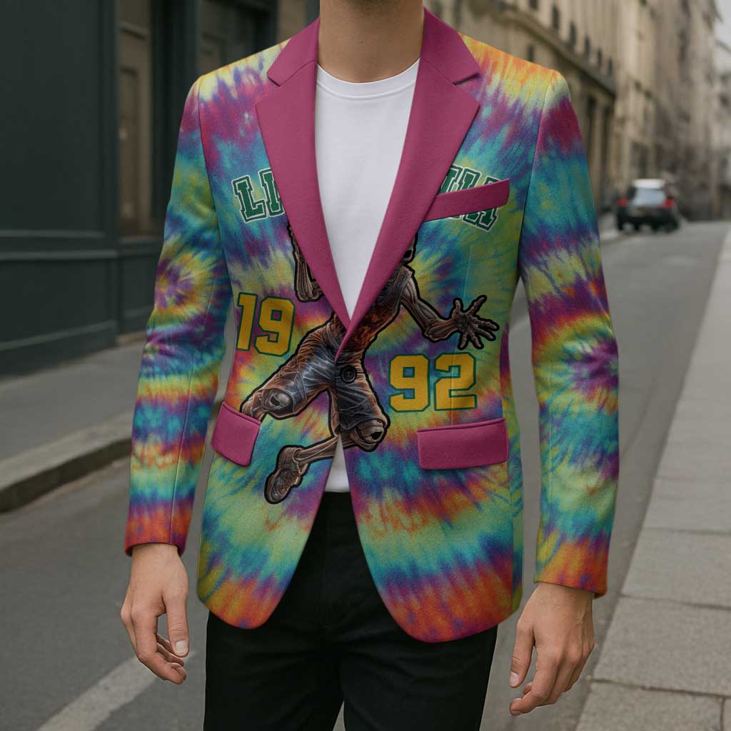 Custom Lithuania Basketball Skeleton 1992 Blazer Tie Dye Pattern - Wonder Print Shop