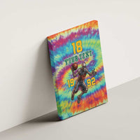 Custom Lithuania Basketball Skeleton 1992 Canvas Wall Art Tie Dye Pattern - Wonder Print Shop