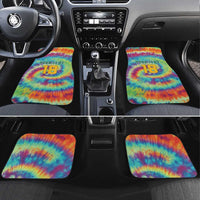 Custom Lithuania Basketball Skeleton 1992 Car Mats Tie Dye Pattern - Wonder Print Shop