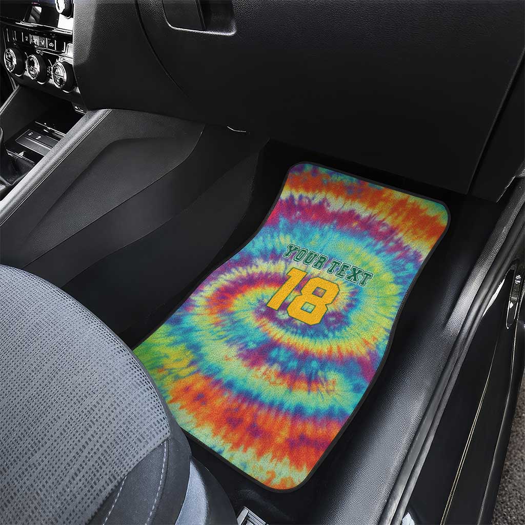 Custom Lithuania Basketball Skeleton 1992 Car Mats Tie Dye Pattern - Wonder Print Shop