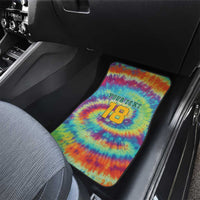 Custom Lithuania Basketball Skeleton 1992 Car Mats Tie Dye Pattern - Wonder Print Shop